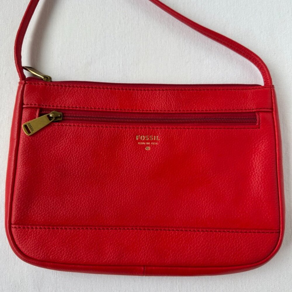 Fossil Jolie Leather Small Crossbody Bag in Red